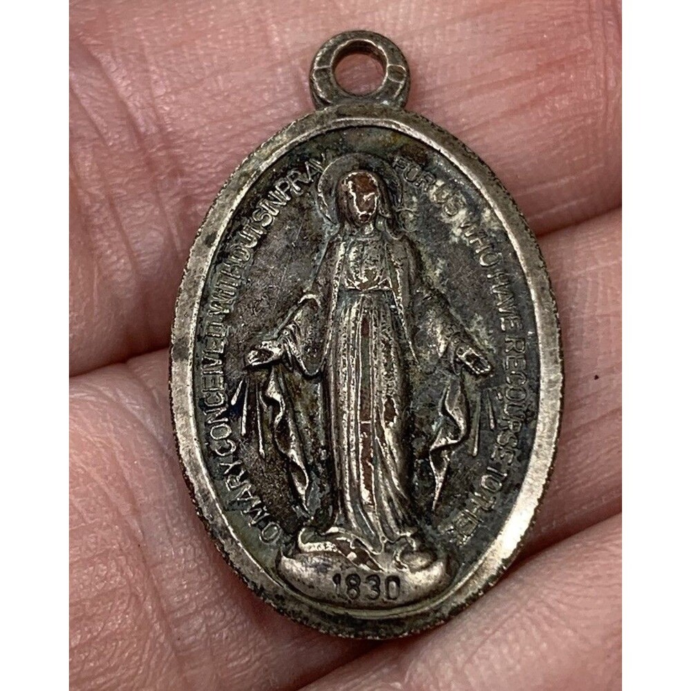 Vintage Religious 1830 Medallion Token Pendant Jewelry Catholic 1” Italy